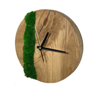 Ronde Massieve Eiken Klok met Mos