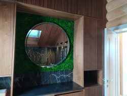 Badkamer spiegel met rendiermos, bolmos, provence mos