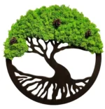 Mosschilderij Boom - Levensbomen met Rendiermos en Dennenappels