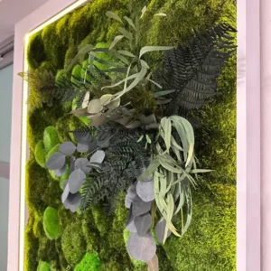 Planten Schilderij met Mos, Planten en LED Verlichting