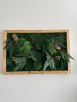 Mosschilderij met Hout en Planten