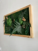 Mosschilderij met Hout en Planten