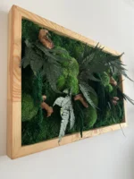 Mosschilderij met Hout en Planten