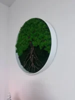Ronde Mosschilderij - Mosboom | Boom gemaakt van Mos
