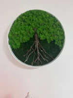 Ronde Mosschilderij - Mosboom | Boom gemaakt van Mos