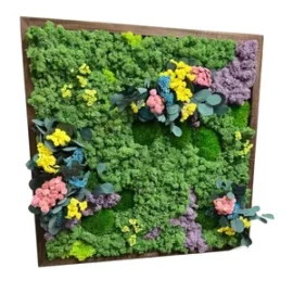 mosschilderij - Mos en bloemen