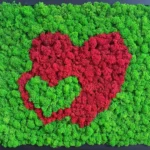 Moshart decoratie – Twee harten