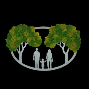 Moosbild - Familienstammbaum mit Beleuchtet