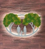 Mossen schilderij – verlichte stamboom van de familie