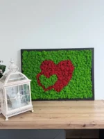 Moshart decoratie – Twee harten