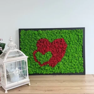 Moshart decoratie – Twee harten