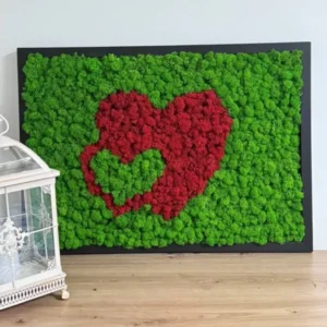 Moshart decoratie – Twee harten
