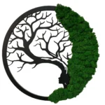 Mos schilderij Levensboom: Mos-Dryade met verlichting