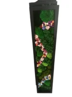 Set van schilderijen van mos - Bosmagie met bloemenpaden