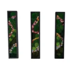 Set van schilderijen van mos - Bosmagie met bloemenpaden