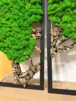 Mossen schilderij 3-delige set – Mosboom met rendiermos en kurkhout