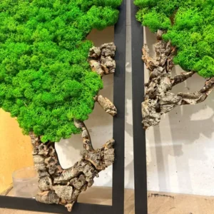 Mossen schilderij 3-delige set – Mosboom met rendiermos en kurkhout