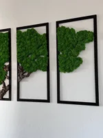 Mossen schilderij 3-delige set – Mosboom met rendiermos en kurkhout