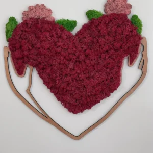 Mos schilderij Hart – Omhelzing van de natuur