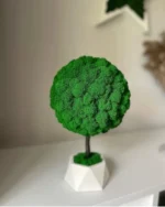 Decoratieve boom met mos en natuurlijk hout