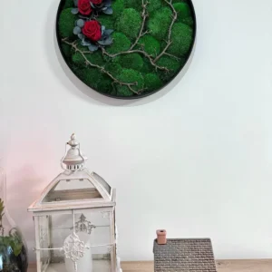 Mosdecoratie met Rozen en Takken