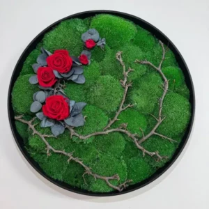 Mosdecoratie met Rozen en Takken