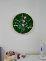 Bloemenafbeelding met roos en mos