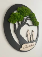 Wanddecoratie Familie met mosboom met persoonlijke gravure