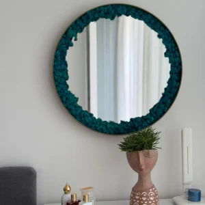 Ronde spiegel met rendiermos – Light Edition