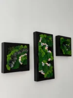 Beeldenset: Floraal Mos-Trio met Lijst