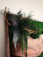 Mos schilderij met hout – Walnoot boslandschap