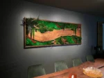 Mos schilderij met hout – Walnoot boslandschap