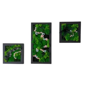 Beeldenset: Floraal Mos-Trio met Lijst