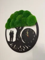 Mos Wandklok Levensboom met Paar