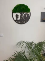 Mos Wandklok Levensboom met Paar