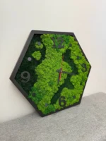Hexagon Moswandklok – Natuurmix