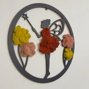 Mosschilderij - Wanddecoratie met mos "Magische Fee"